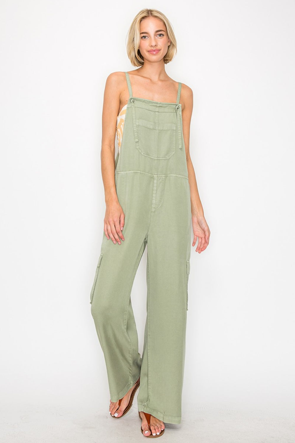 Sage Relaxed Denim Overalls