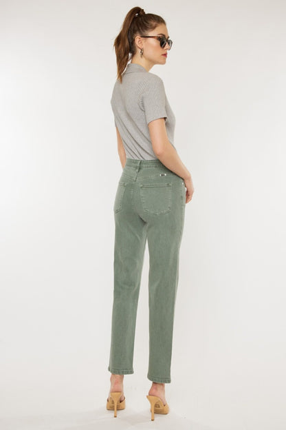 Olive Ultra High Rise Straight Jeans by Kancan