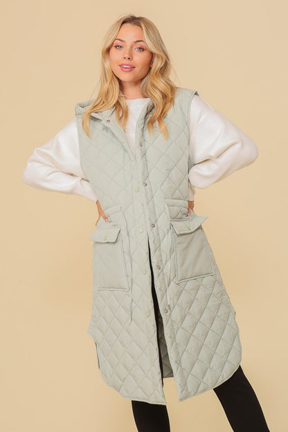 Hooded Oversized Long Vest