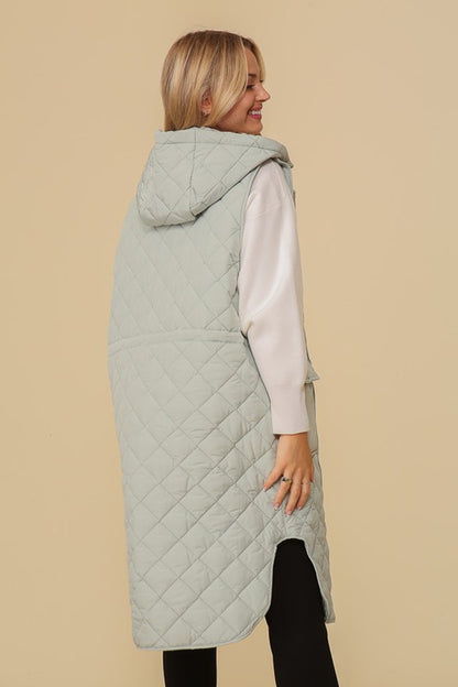 Hooded Oversized Long Vest