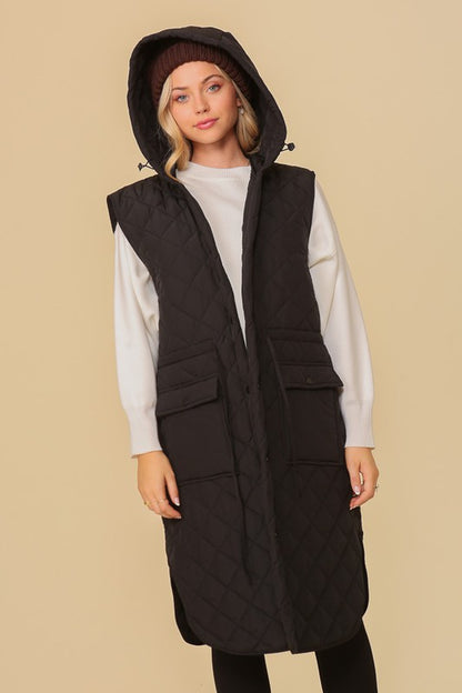 Hooded Oversized Long Vest