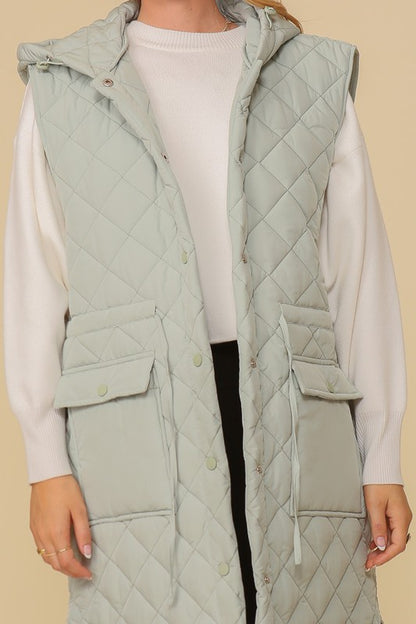 Hooded Oversized Long Vest