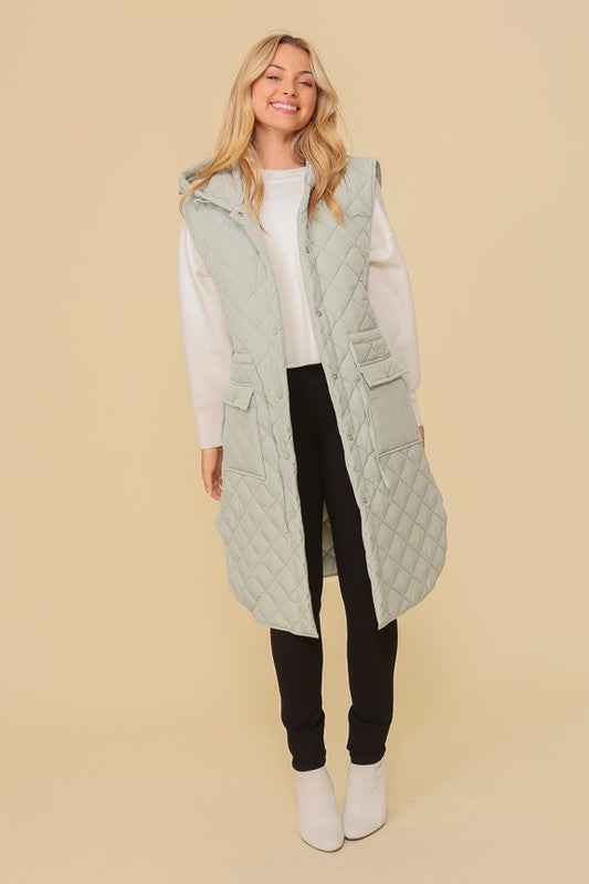 Hooded Oversized Long Vest