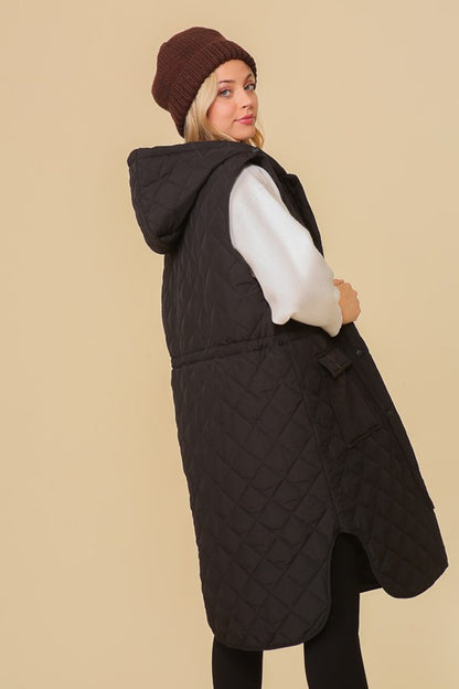 Hooded Oversized Long Vest