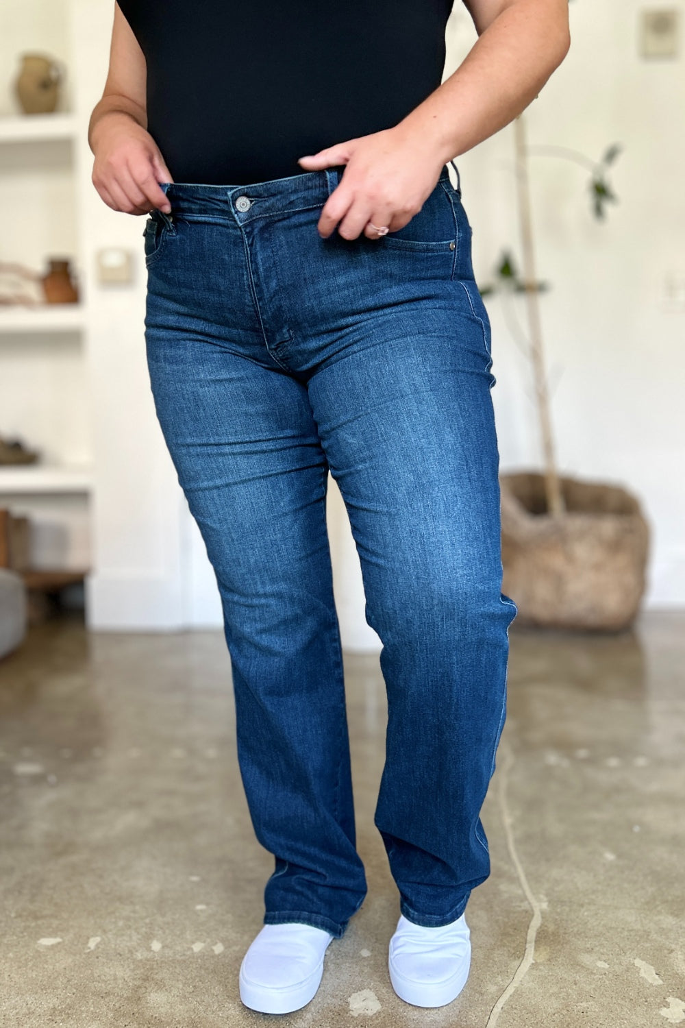 Tummy Control Straight Jeans by Judy Blue