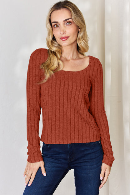 Ribbed Long Sleeve T-Shirt