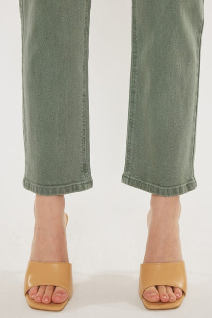 Olive Ultra High Rise Straight Jeans by Kancan