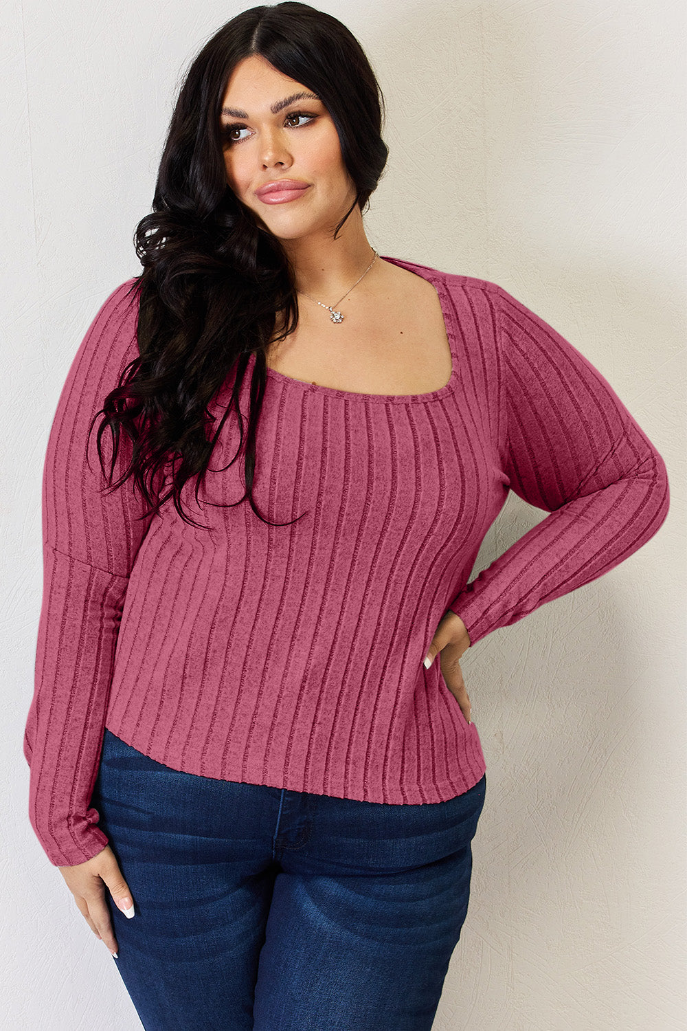 Ribbed Long Sleeve T-Shirt