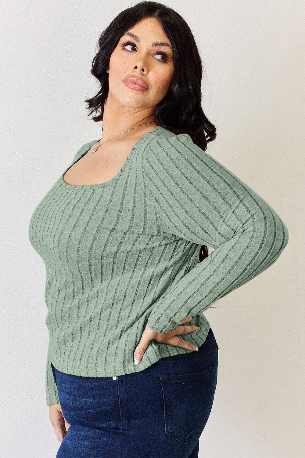 Ribbed Long Sleeve T-Shirt