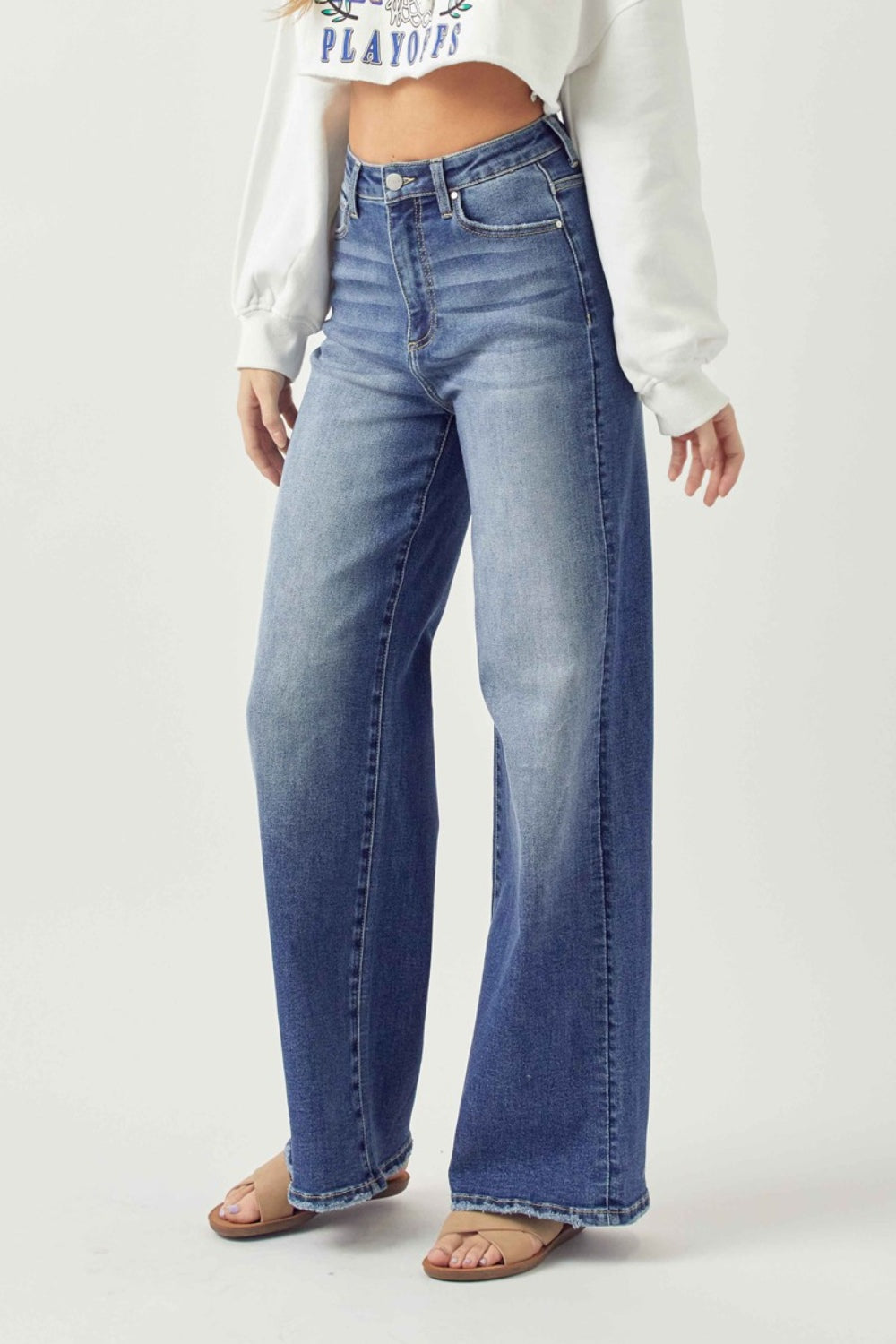 High Rise Wide Leg Jeans by Risen