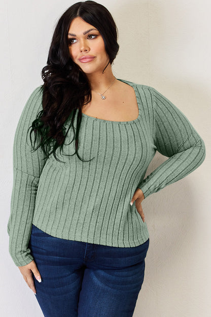 Ribbed Long Sleeve T-Shirt