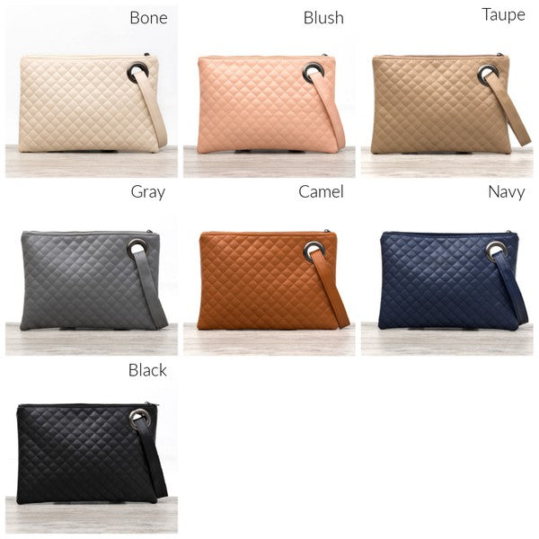 Quilted Wristlet Clutch - several color choices