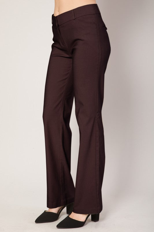 Plus Size Millennium Boot Cut Office Trouser Pants – Black Turtle