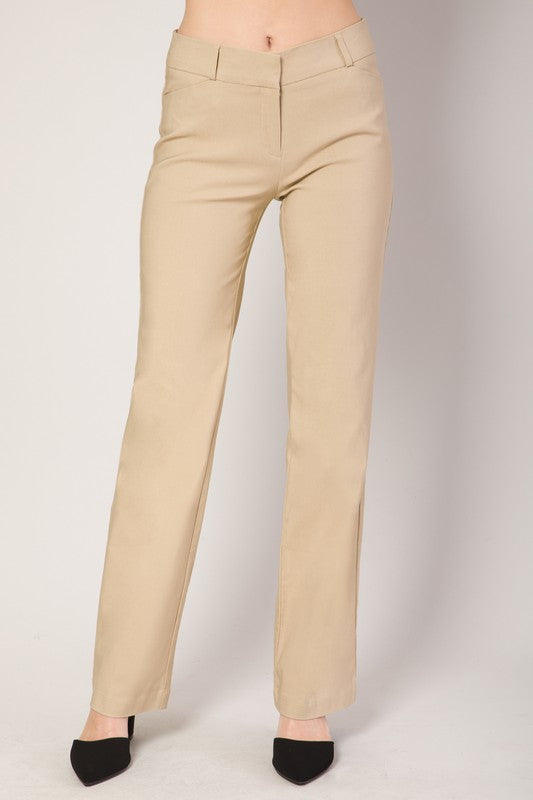 Taupe Boot Cut Work Pants
