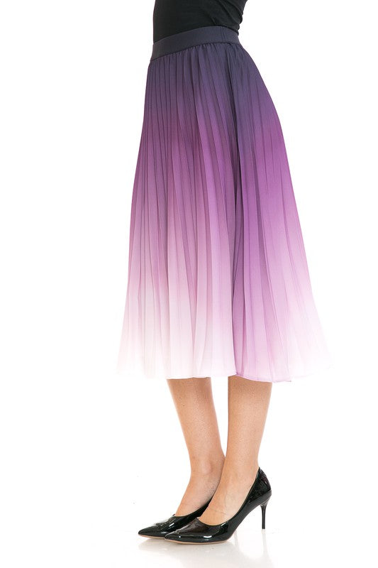 Pleated A-Line Swing Skirt