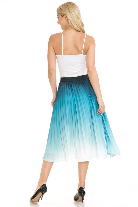 Pleated A-Line Swing Skirt