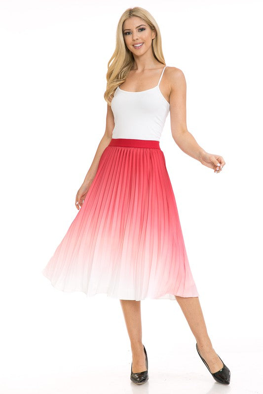 Pleated A-Line Swing Skirt