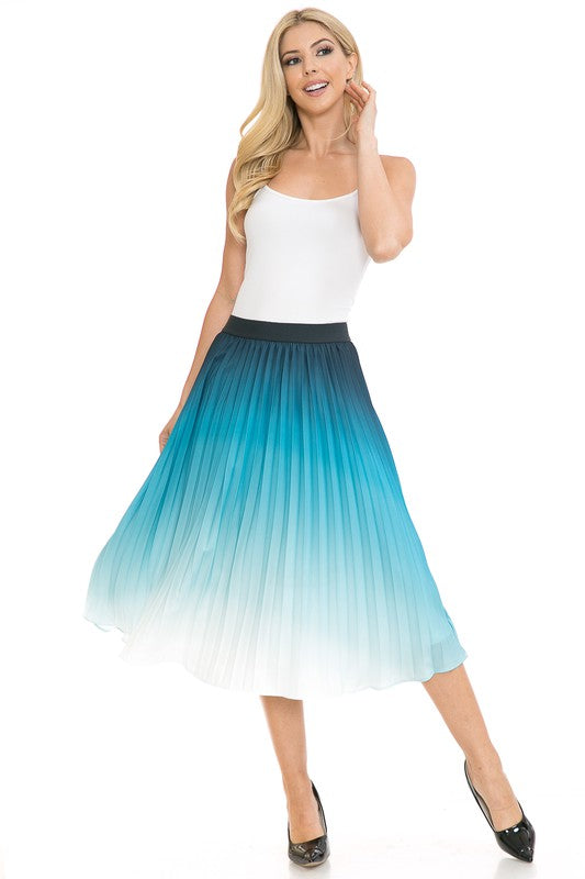 Pleated A-Line Swing Skirt