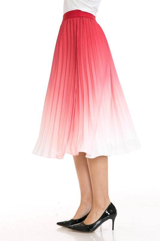 Pleated A-Line Swing Skirt