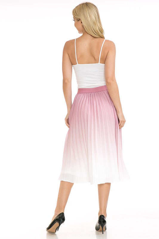 Pleated A-Line Swing Skirt