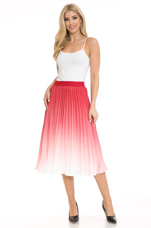 Pleated A-Line Swing Skirt