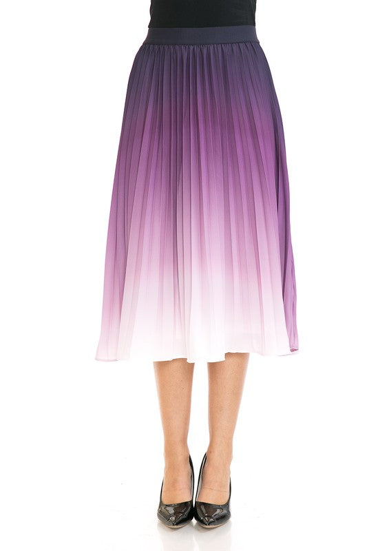 Pleated A-Line Swing Skirt