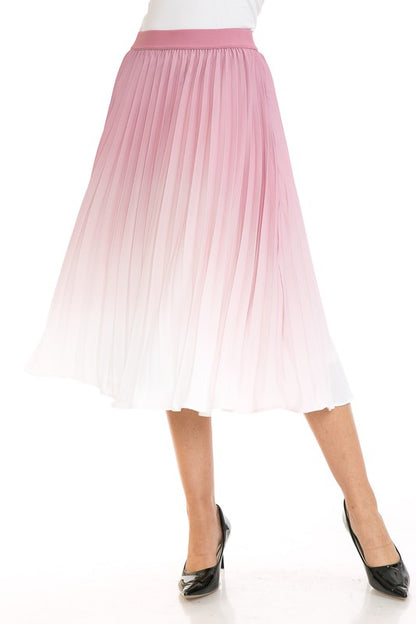 Pleated A-Line Swing Skirt