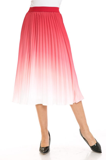 Pleated A-Line Swing Skirt