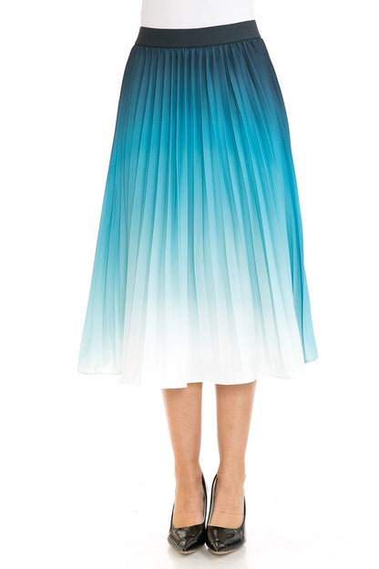 Pleated A-Line Swing Skirt