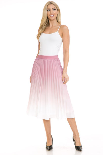 Pleated A-Line Swing Skirt