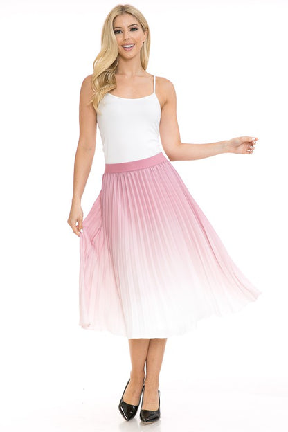 Pleated A-Line Swing Skirt