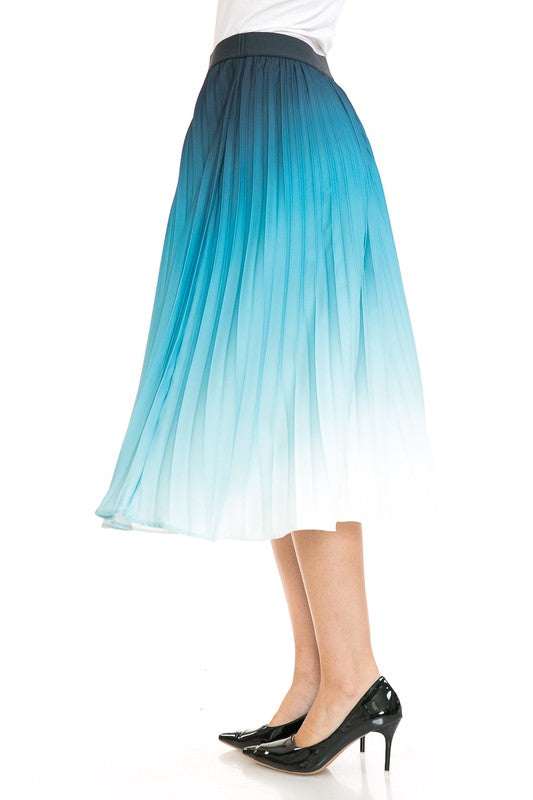 Pleated A-Line Swing Skirt