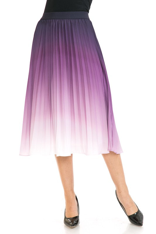 Pleated A-Line Swing Skirt