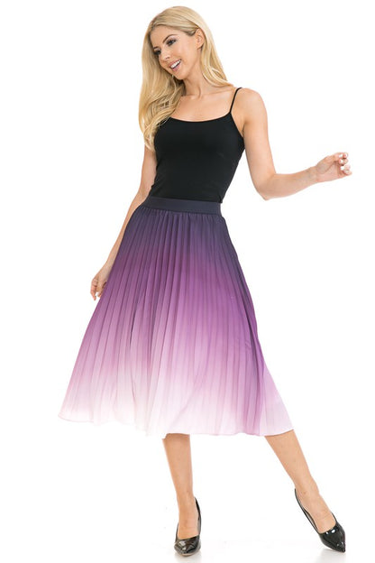 Pleated A-Line Swing Skirt