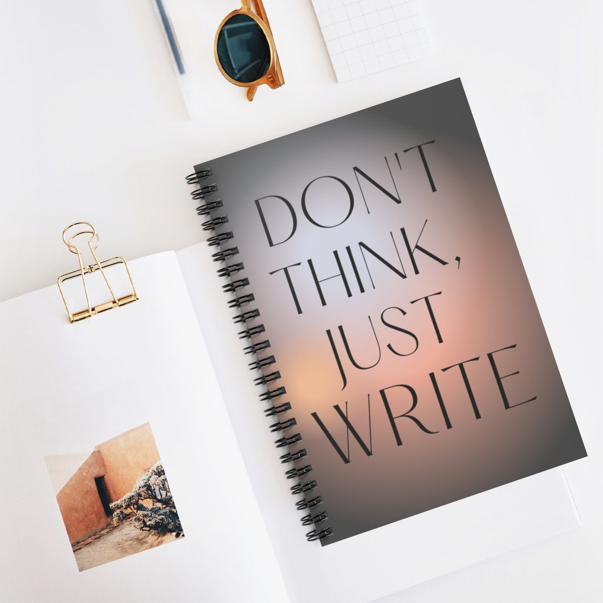 Don't Think, Just Write Spiral Journal - Flat