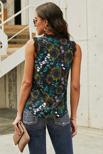 Sunflower Lace Trim Tank