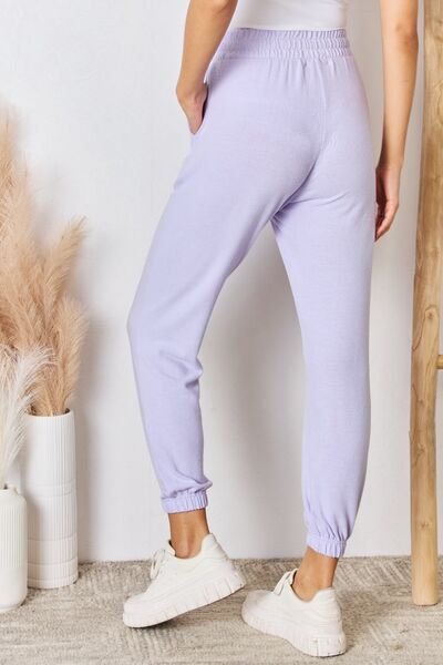 Drawstring Ultra Soft Knit Jogger in Lavender by RISEN