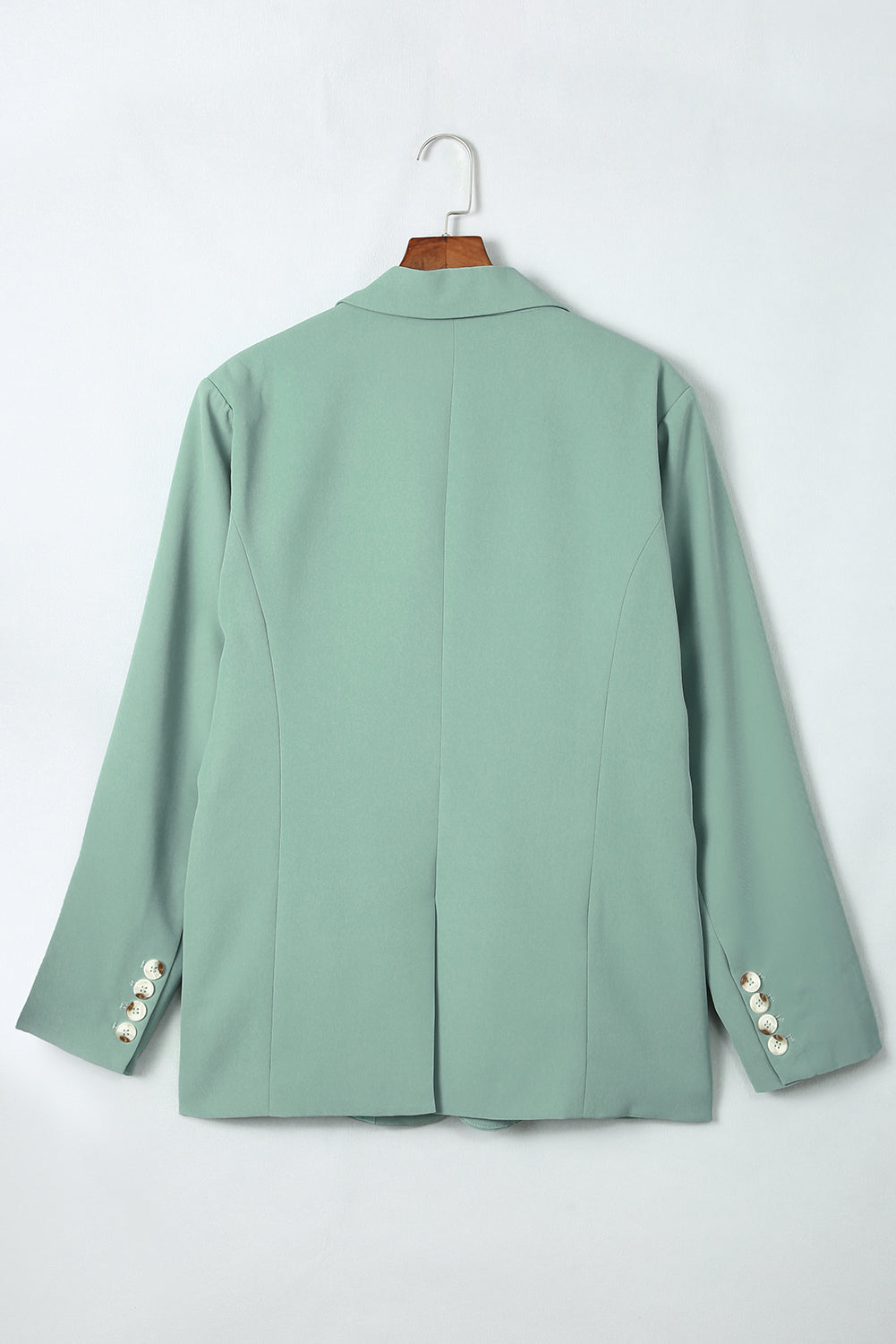 Women's Gum Leaf Green Colored One-Button Flap Pocket Blazer