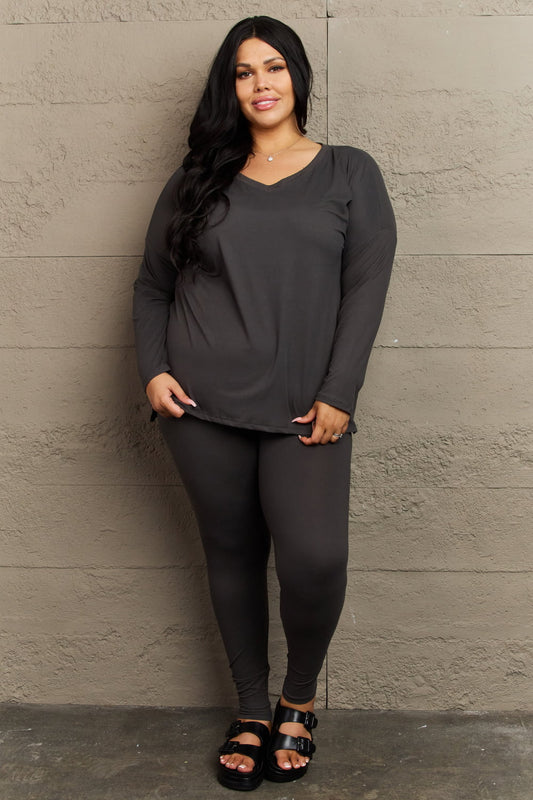 Ready to Rest Long Sleeve and Leggings Set in Black