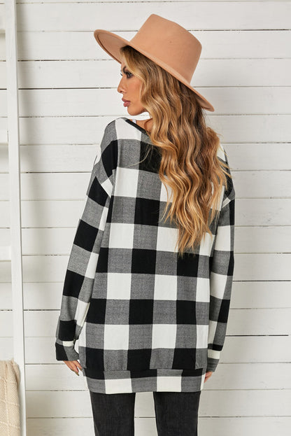 Plaid Tunic Sweatshirt