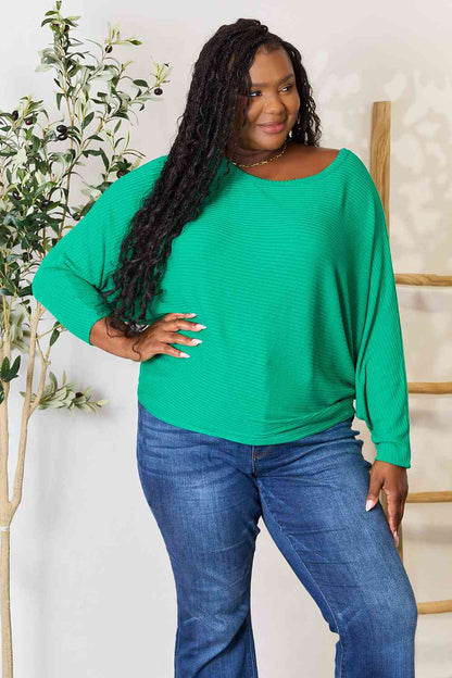 Batwing Sleeve Blouse in Green