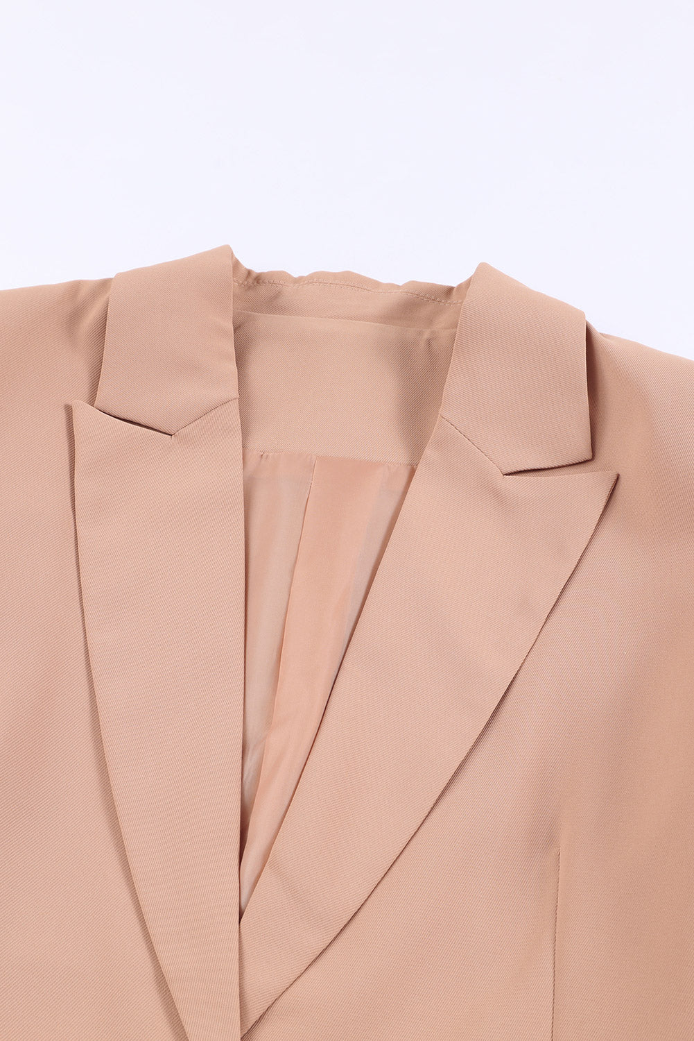 Women's Peach Colored One-Button Flap Pocket Blazer