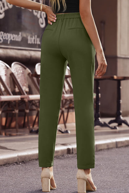 Women's Ankle-Length Straight Leg Pants  in Green