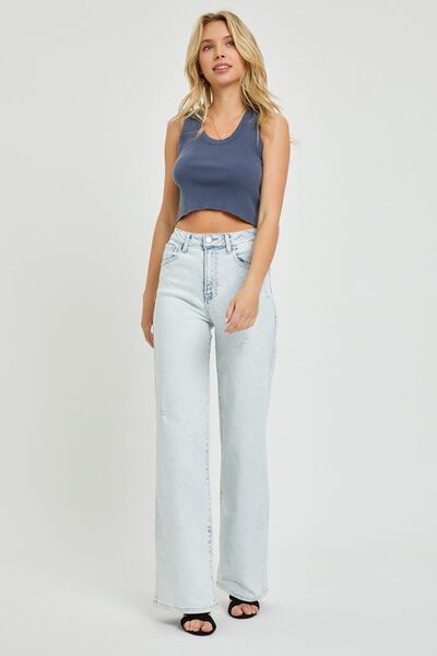 Ultra High Waist Wide Leg Jeans by RISEN