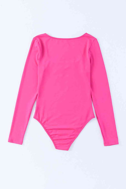 Scoop Neck Hot Pink Bodysuit