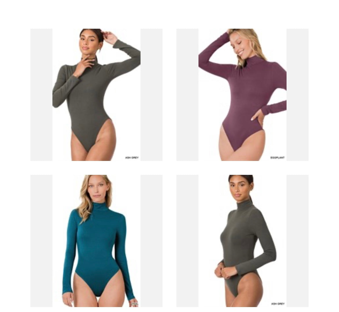 Bodysuits for Women Collared Neck Design Long Sleeve Winter Fall