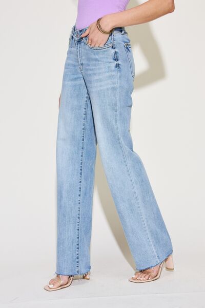 high waisted straight jeans