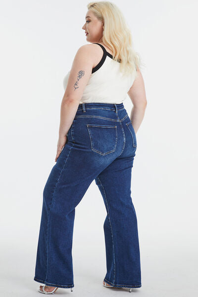 Cat's Whisker Wide Leg Denim Trousers by Bayeas