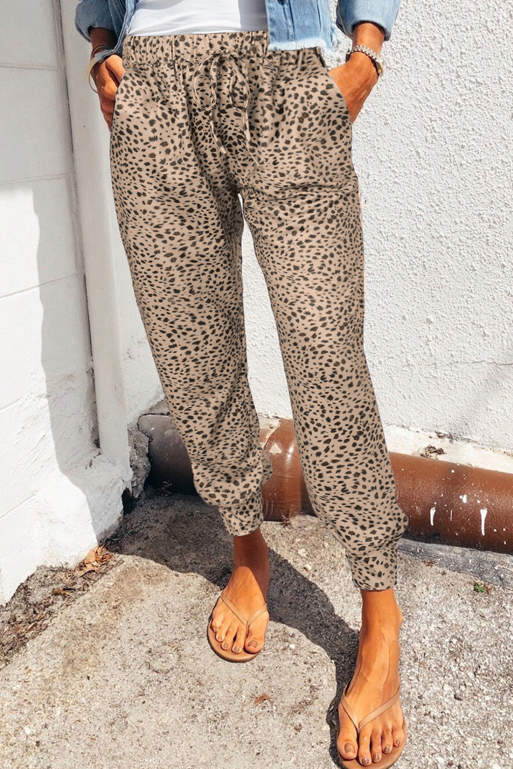 Leopard Pocketed Joggers