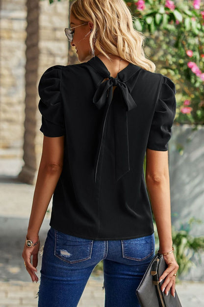 Tie Back Puff Sleeve Top